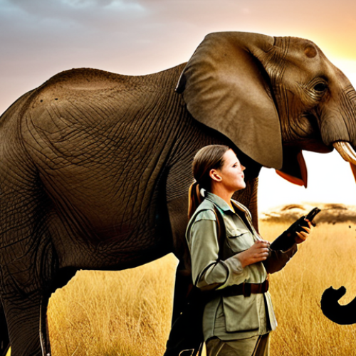 Home 10 **Image Prompt:** "A professional female wildlife photographer, fully clothed in khaki safari attire, documenting elephants in the Kenyan savanna at sunset, appropriate content, safe for work, perfect anatomy, natural proportions, golden hour lighting, high-quality photography, family-friendly."