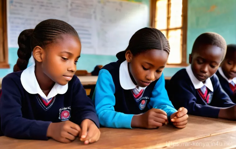 케냐의 교육 제도 - An inspiring outdoor learning scene in a rural Kenyan village. Under the wide branches of a magnific...