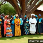 케냐 결혼식 문화 - **Prompt: Kenyan "Lobola" Ceremony and Family Gathering**
    A vibrant and authentic depiction of a...
