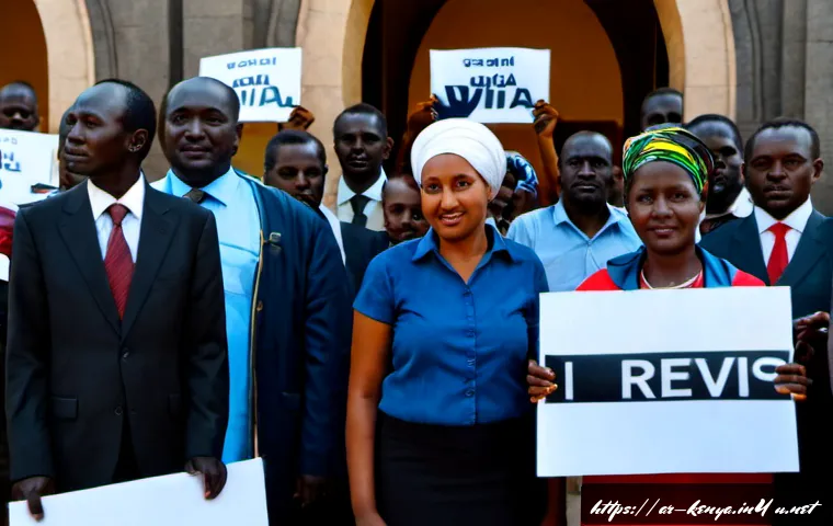 Home 17 케냐 정치 개혁의 역사적 순간 - Photorealistic editorial scene of a historic Kenyan political reform moment, diverse Kenyan citizens...